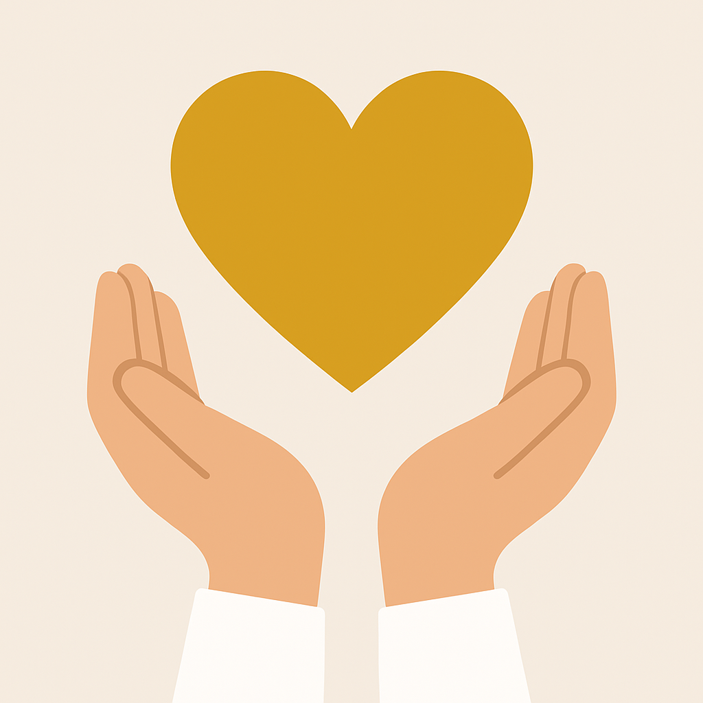 Herz in Händen – Symbol für Spenden