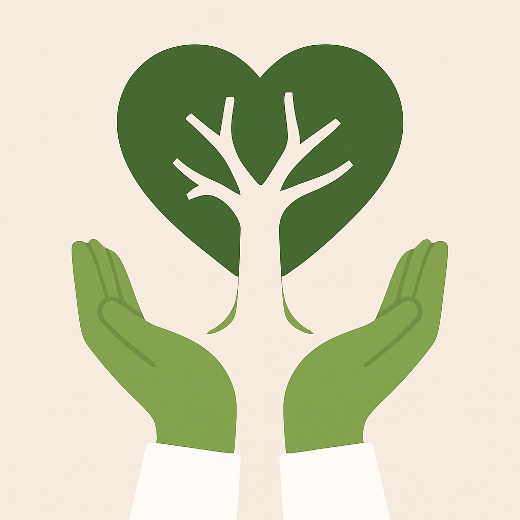 Baum mit Herzform – Symbol für Zustiften